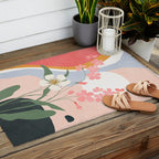 Colorful Flower Design 1 Outdoor Rug Gallery Image 2