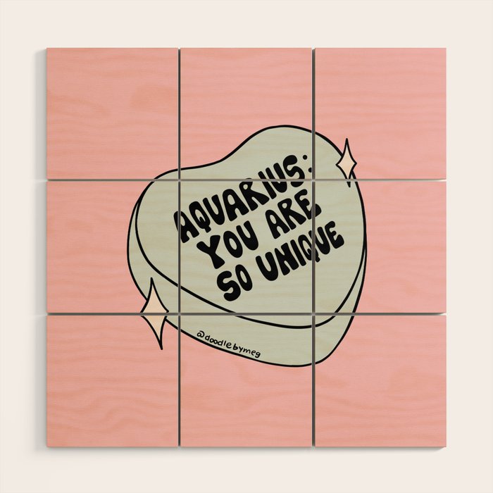 Aquarius Conversation Heart Wood Wall Art Gallery Image 1