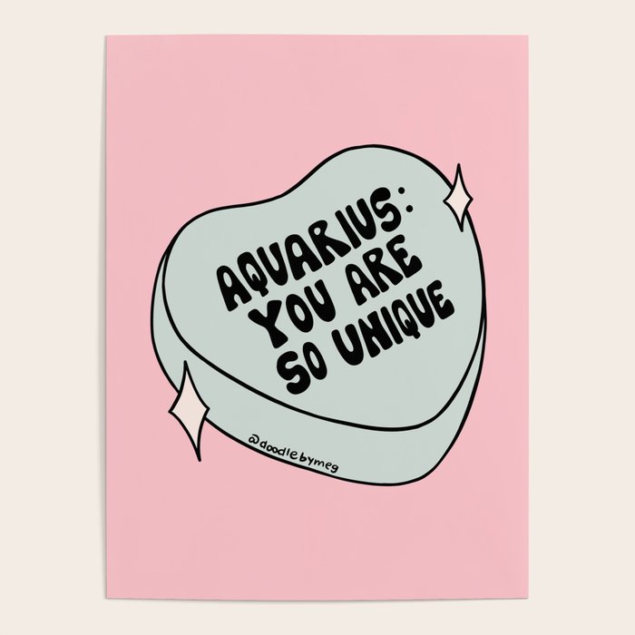 Aquarius Conversation Heart Poster Gallery Image 4