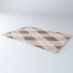 Classic Argyle Pattern Sage and Baby Pink Rug Gallery Image 3