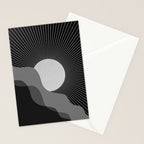 Abstraction_SUNRISE_SUNSET_BLACK_WHITE_MONO_POP_ART_0622A Stationery Card Gallery Image 2