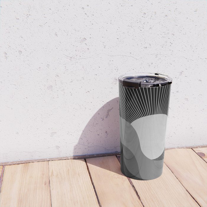 Abstraction_SUNRISE_SUNSET_BLACK_WHITE_MONO_POP_ART_0622A Travel Mug Gallery Image 4