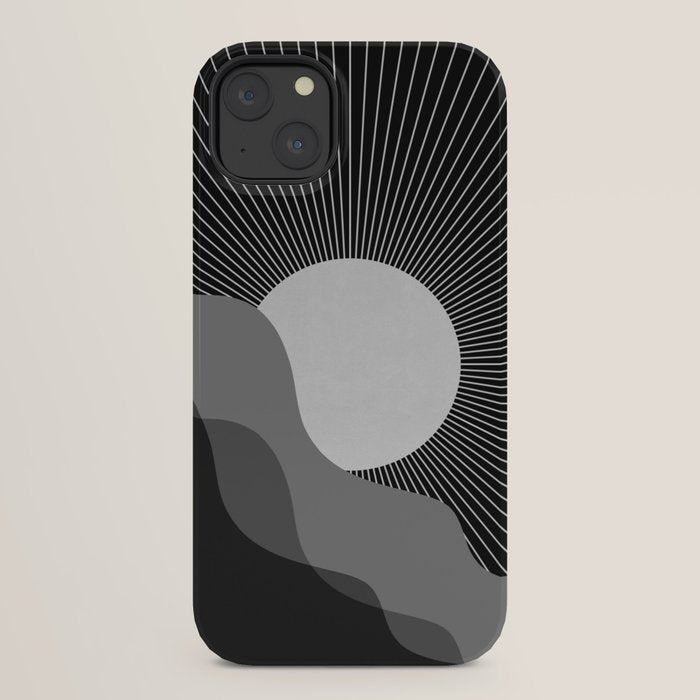 Abstraction_SUNRISE_SUNSET_BLACK_WHITE_MONO_POP_ART_0622A iPhone Case Gallery Image 22