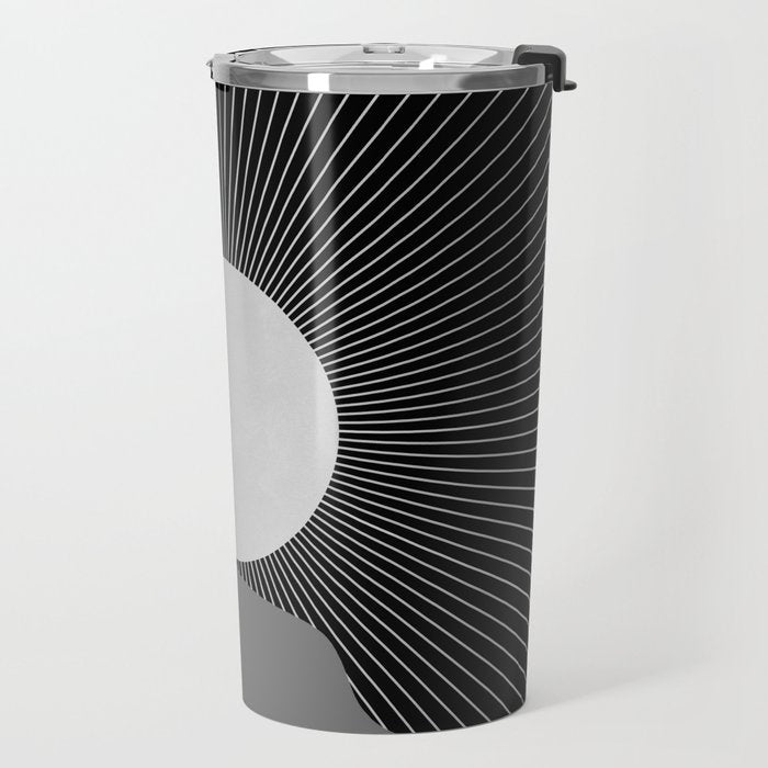 Abstraction_SUNRISE_SUNSET_BLACK_WHITE_MONO_POP_ART_0622A Travel Mug Gallery Image 2