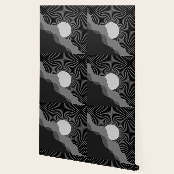 Abstraction_SUNRISE_SUNSET_BLACK_WHITE_MONO_POP_ART_0622A Wallpaper Gallery Image 2