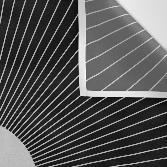 Abstraction_SUNRISE_SUNSET_BLACK_WHITE_MONO_POP_ART_0622A Wall Tapestry Gallery Image 3