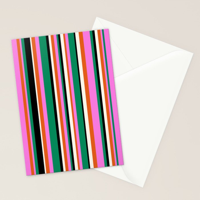 Classic Stripes XIV - Bold Retro Stationery Card Gallery Image 2