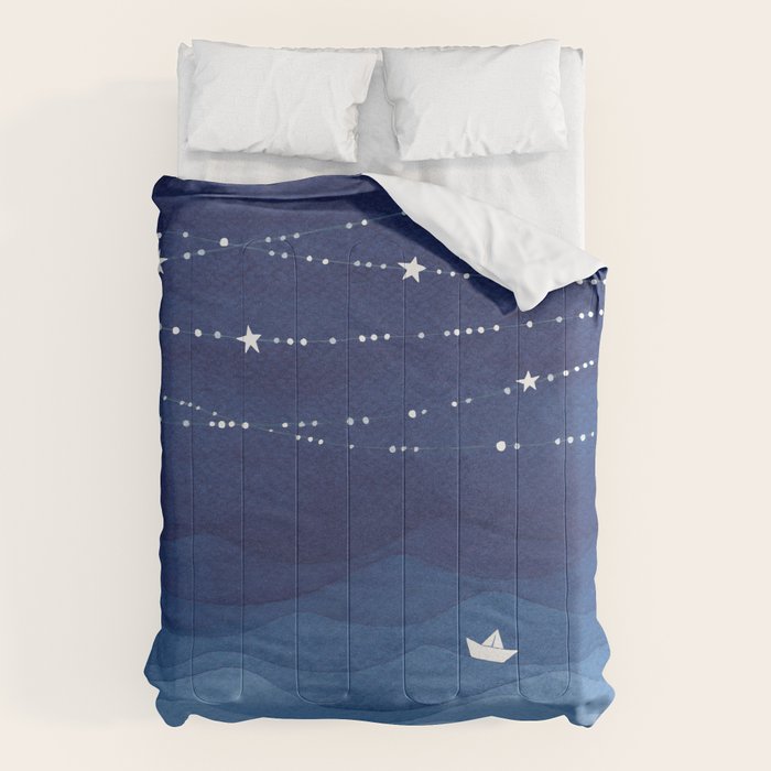 Garland of Stars IV, night sky Comforter Gallery Image 6