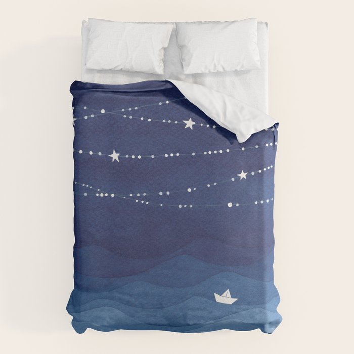 Garland of Stars IV, night sky Duvet Cover Gallery Image 1