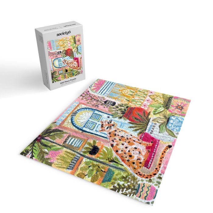 Cheetah in the City Pink Jigsaw Puzzle Gallery Image 2