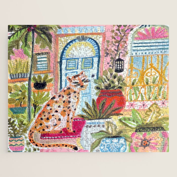 Cheetah in the City Pink Jigsaw Puzzle Gallery Image 1