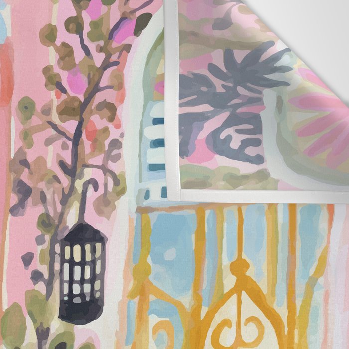 Cheetah in the City Pink Wall Tapestry Gallery Image 3
