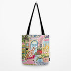 Cheetah in the City Pink Tote Bag Gallery Image 2
