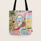 Cheetah in the City Pink Tote Bag Gallery Image 1