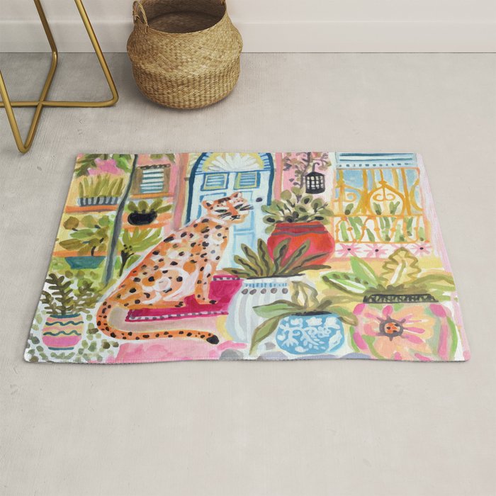 Cheetah in the City Pink Rug Gallery Image 1