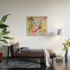 Cheetah in the City Pink Wood Wall Art Gallery Image 2