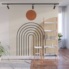 Abstraction_NEW_SUN_DAWN_MOUNTAINS_LINE_POP_ART_008B Wall Mural Gallery Image 1