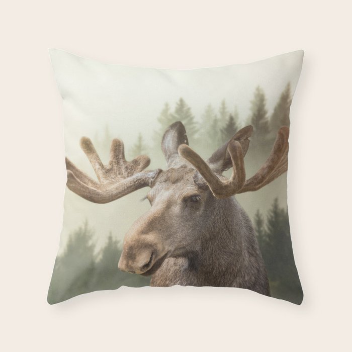 Moose Throw Pillow Gallery Image 1