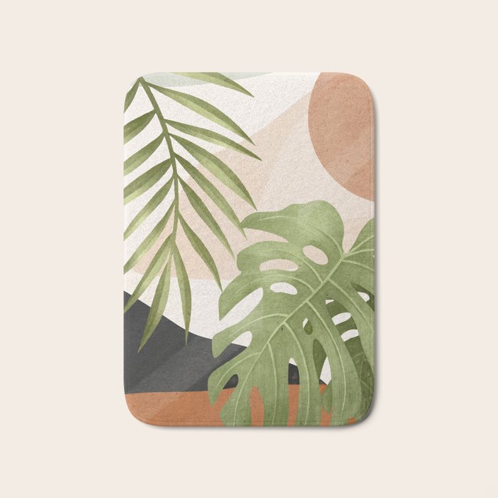 Abstract Art Tropical Leaves 21 Bath Mat Gallery Image 1