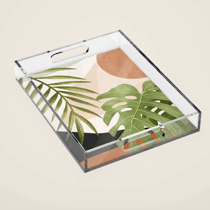 Abstract Art Tropical Leaves 21 Acrylic Tray Gallery Image 1