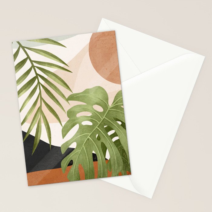 Abstract Art Tropical Leaves 21 Stationery Card Gallery Image 2