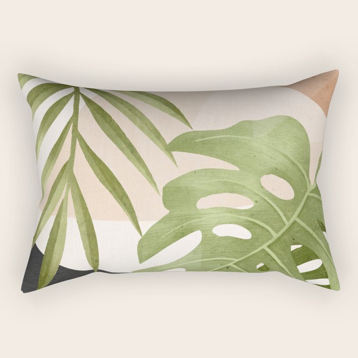 Abstract Art Tropical Leaves 21 Rectangular Pillow Gallery Image 2