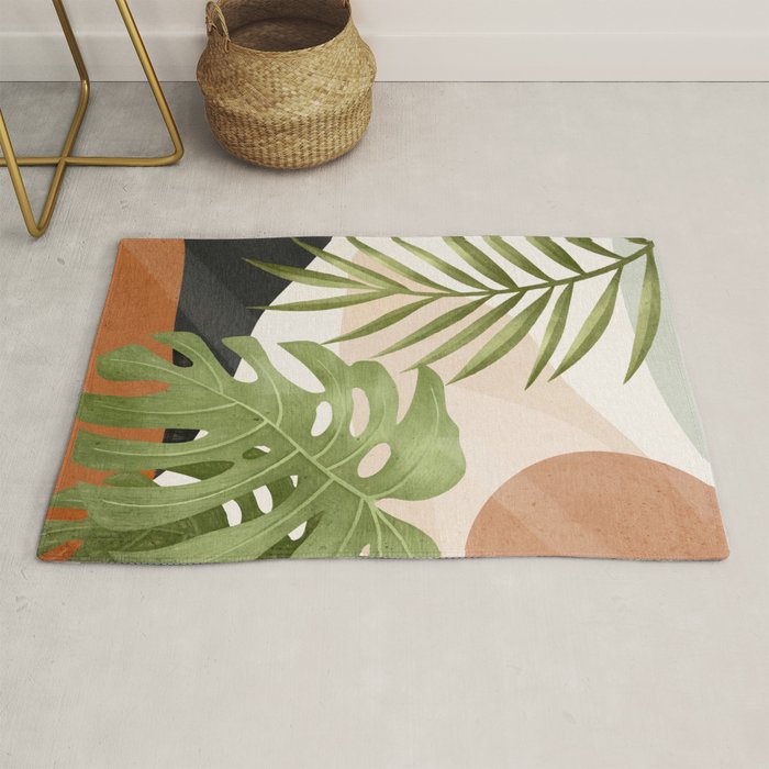 Abstract Art Tropical Leaves 21 Rug Gallery Image 1