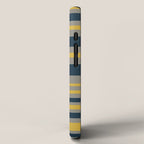 Variable Stripe Pattern in Light Mustard, Navy Blue, and Gray iPhone Case Gallery Image 2