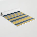 Variable Stripe Pattern in Light Mustard, Navy Blue, and Gray Yoga Mat Gallery Image 2