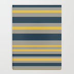 Variable Stripe Pattern in Light Mustard, Navy Blue, and Gray Notebook Gallery Image 4