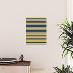 Variable Stripe Pattern in Light Mustard, Navy Blue, and Gray Poster Gallery Image 2