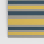 Variable Stripe Pattern in Light Mustard, Navy Blue, and Gray Poster Gallery Image 3