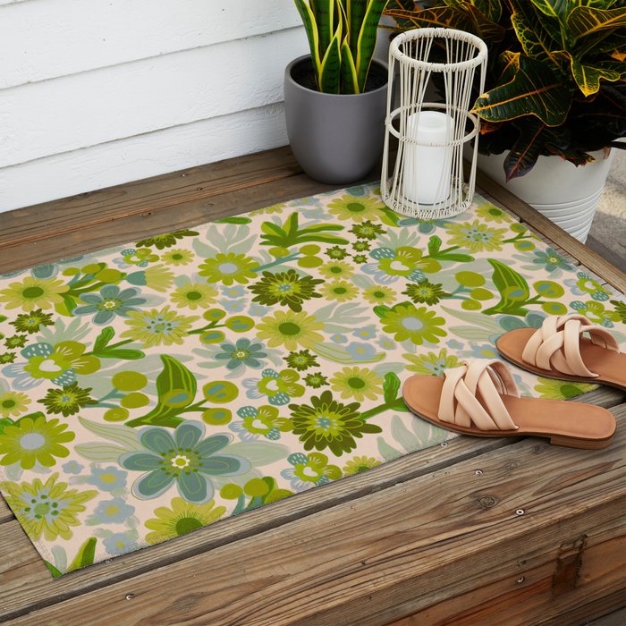 Flower power Outdoor Rug Gallery Image 2