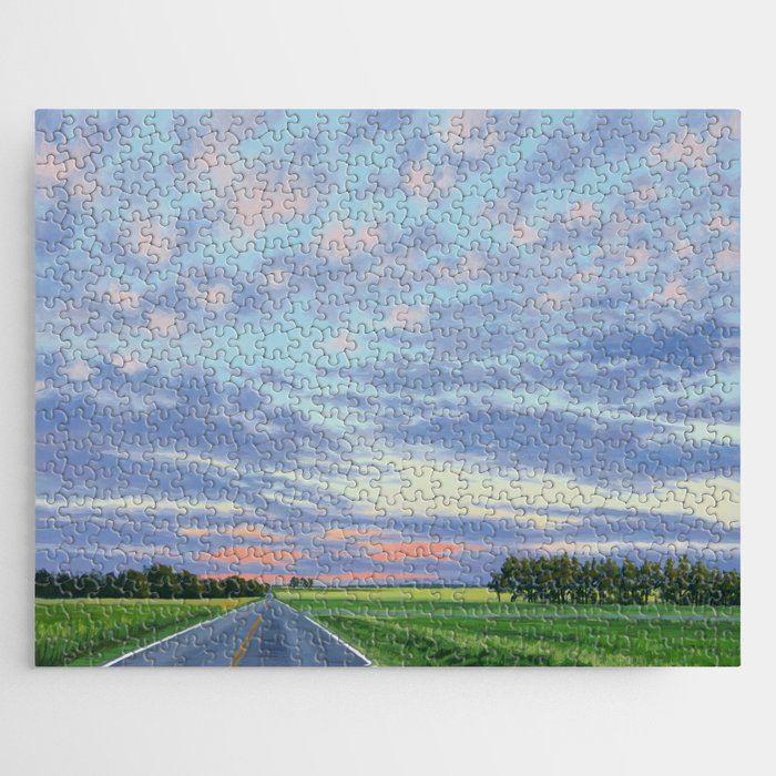 Pink, Purple, and Green Spring Evening Jigsaw Puzzle Gallery Image 1