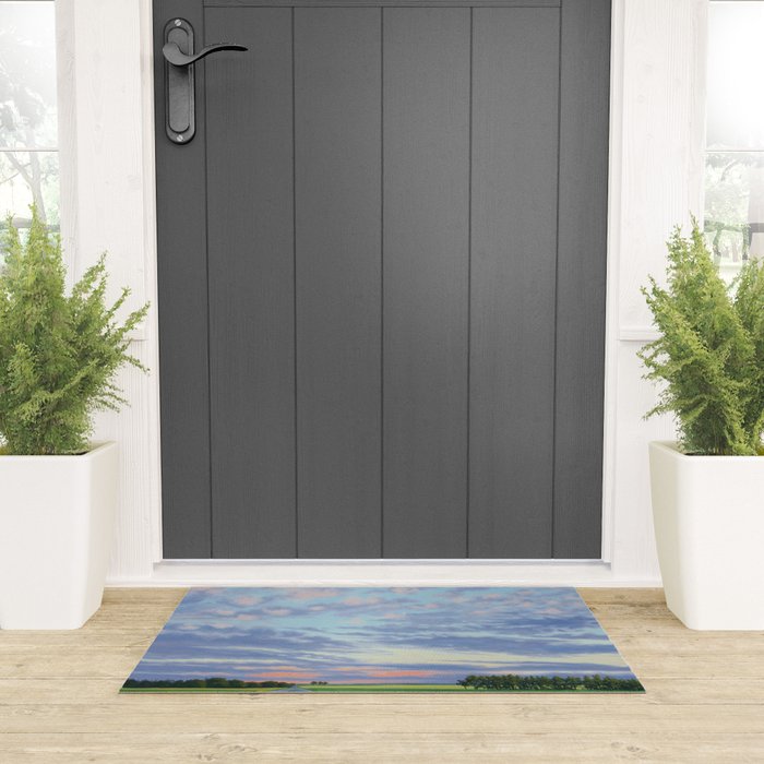 Pink, Purple, and Green Spring Evening Welcome Mat Gallery Image 3