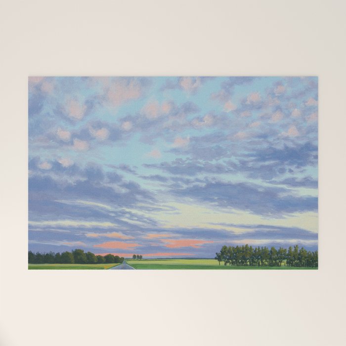 Pink, Purple, and Green Spring Evening Welcome Mat Gallery Image 1
