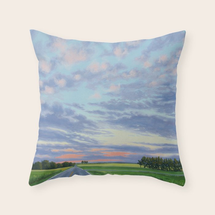 Pink, Purple, and Green Spring Evening Throw Pillow Gallery Image 6