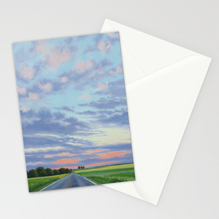 Pink, Purple, and Green Spring Evening Stationery Card Gallery Image 2