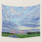 Pink, Purple, and Green Spring Evening Wall Tapestry Gallery Image 4