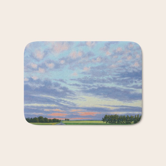 Pink, Purple, and Green Spring Evening Bath Mat Gallery Image 1