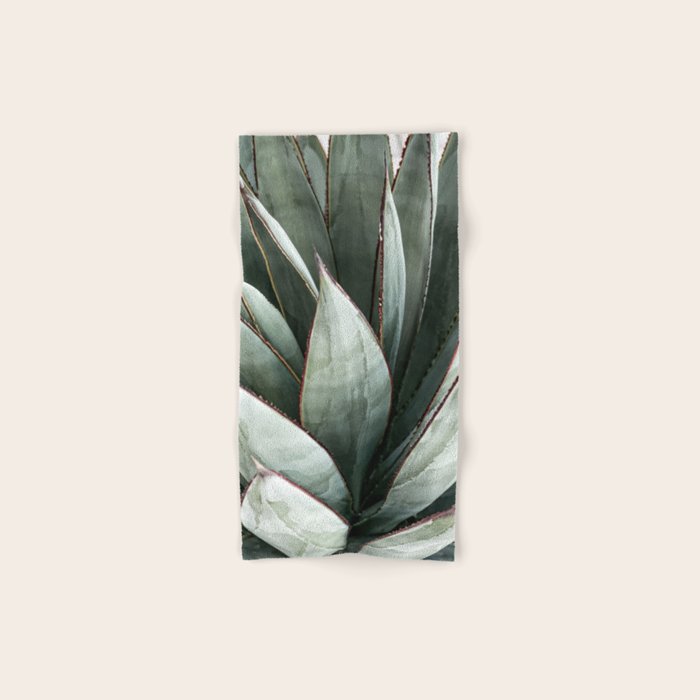 Cactus Leaves // Green Southwest Home Decor Vibes Desert Hombre Plant Photograph Bath Towel Gallery Image 1