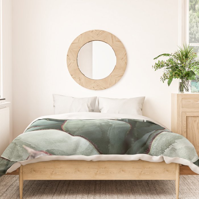 Cactus Leaves // Green Southwest Home Decor Vibes Desert Hombre Plant Photograph Duvet Cover Gallery Image 3