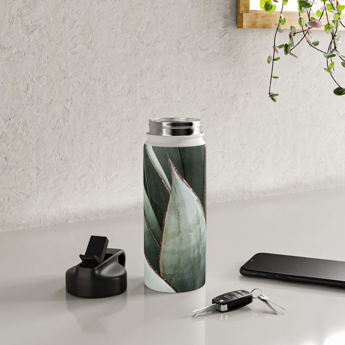 Cactus Leaves // Green Southwest Home Decor Vibes Desert Hombre Plant Photograph Water Bottle Gallery Image 4