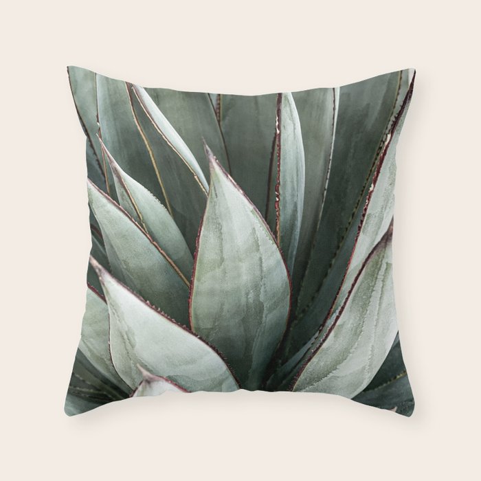 Cactus Leaves // Green Southwest Home Decor Vibes Desert Hombre Plant Photograph Throw Pillow Gallery Image 6