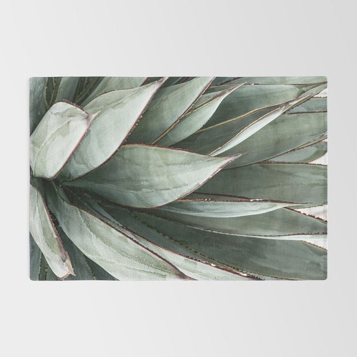 Cactus Leaves // Green Southwest Home Decor Vibes Desert Hombre Plant Photograph Rug Gallery Image 2