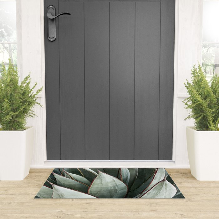 Cactus Leaves // Green Southwest Home Decor Vibes Desert Hombre Plant Photograph Welcome Mat Gallery Image 3