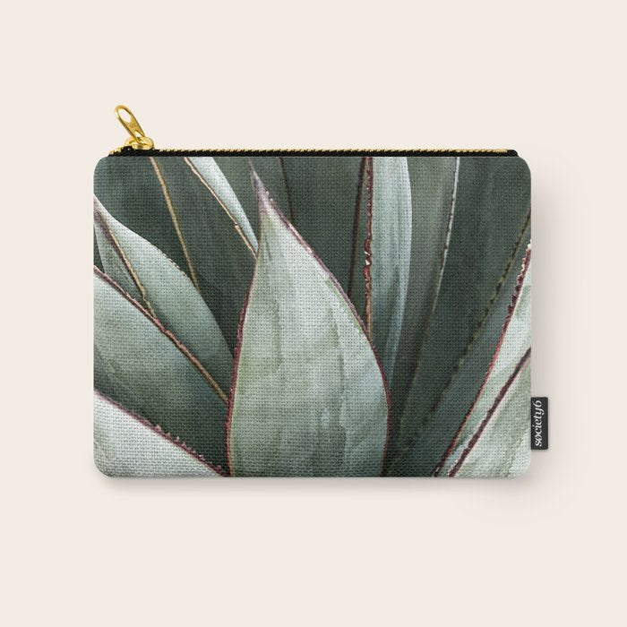 Cactus Leaves // Green Southwest Home Decor Vibes Desert Hombre Plant Photograph Carry All Pouch Gallery Image 1