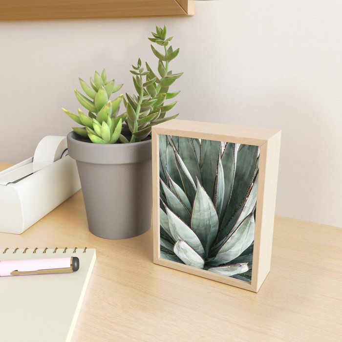 Cactus Leaves // Green Southwest Home Decor Vibes Desert Hombre Plant Photograph Mini Art Print Gallery Image 2