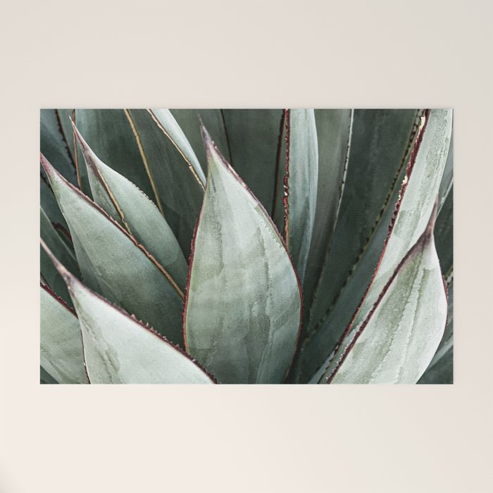 Cactus Leaves // Green Southwest Home Decor Vibes Desert Hombre Plant Photograph Welcome Mat Gallery Image 1