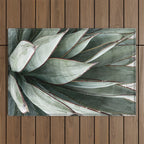 Cactus Leaves // Green Southwest Home Decor Vibes Desert Hombre Plant Photograph Outdoor Rug Gallery Image 1